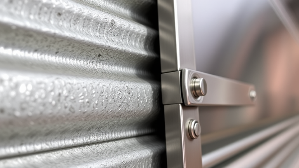 Close-up of fire shutter door materials